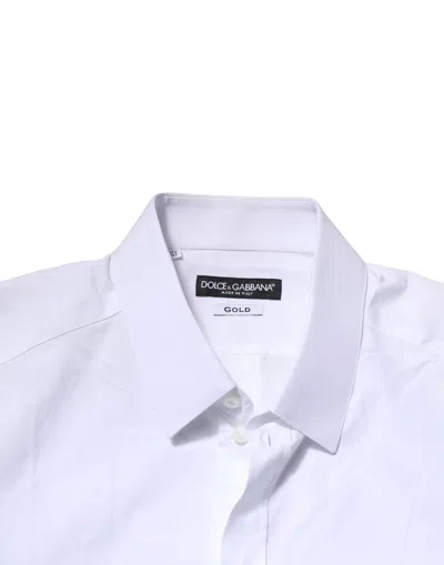 Dolce & Gabbana White Martini Long Sleeves Men Formal Shirt
