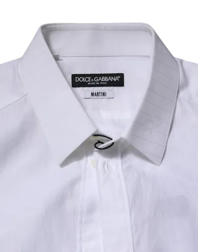 Dolce & Gabbana White Cotton Martini Long Sleeve Formal Shirt