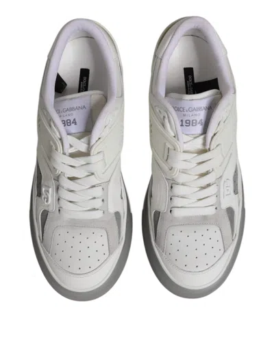 Pre-owned Dolce & Gabbana White Low Top Dg Embossed Men Sneakers Men's Shoes ()