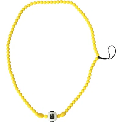 Dolce & Gabbana Yellow Beaded Chain Dg Logo Charm Accessory Women's Necklace