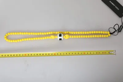 Dolce & Gabbana Yellow Beaded Chain Dg Logo Charm Accessory Women's Necklace