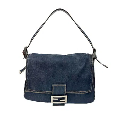 Pre-owned Fendi Blue Denim Handbag Shoulder Bag ()