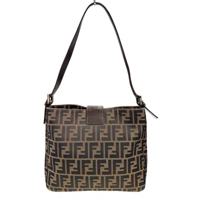 Pre-owned Fendi Brown Canvas Leather Shoulder Bag ()