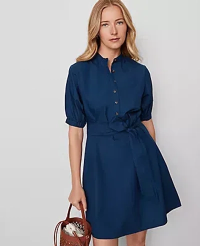 Ann Taylor Weekend Collection Stand Collar Belted Dress