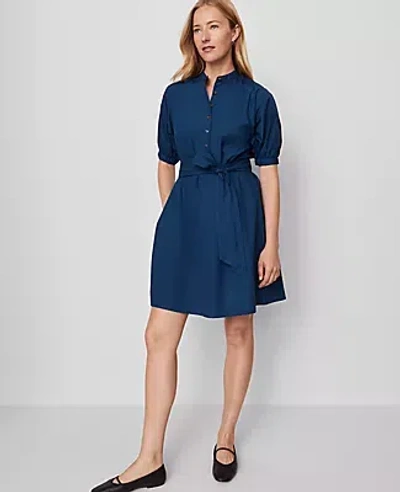 Ann Taylor Weekend Collection Stand Collar Belted Dress