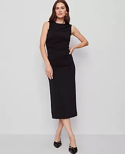 Ann Taylor Knit Midi Sheath Dress In Black