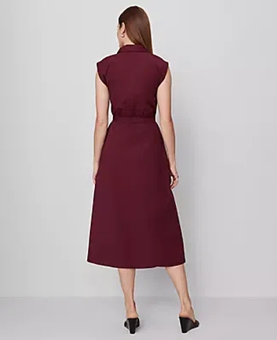 Ann Taylor Belted Flare Midi Shirtdress