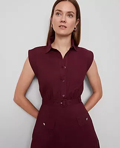 Ann Taylor Belted Flare Midi Shirtdress