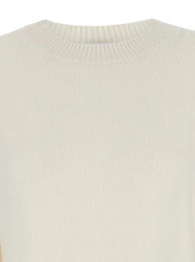 Allude White Relaxed Crewneck Sweater In Neutral
