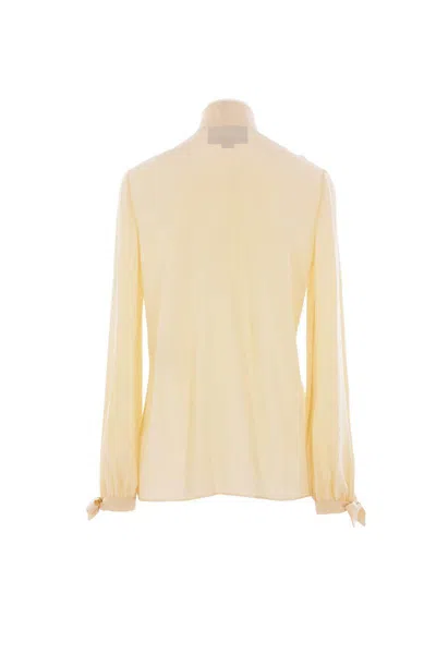 Valentino Light Yellow Crepe De Chine Top