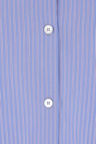 Valentino Hemd Aus Classic Stripe Popeline Frau Iris Liliac 48 In Blue