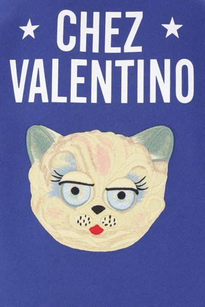 Valentino V And Le Chat De La Maison Sweatshirt In Blue