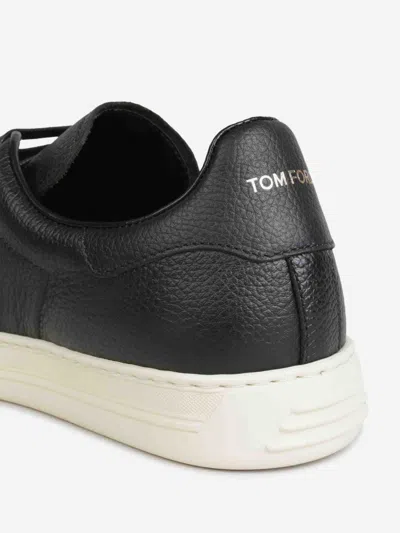 Tom Ford Low-top Leather Sneakers In Black
