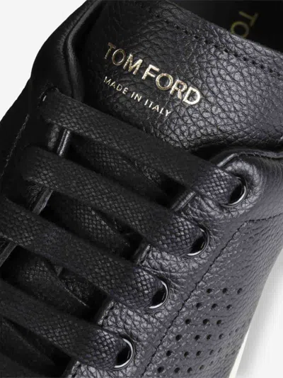 Tom Ford Low-top Leather Sneakers In Black