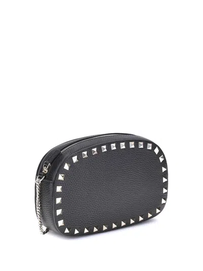 Valentino Womens Rockstud Leather Mini Crossbody Bag Nero In Black
