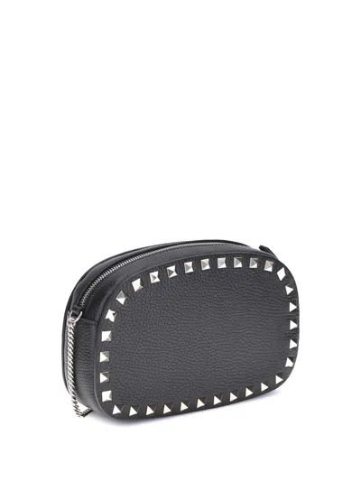 Valentino Womens Rockstud Leather Mini Crossbody Bag Nero In Black