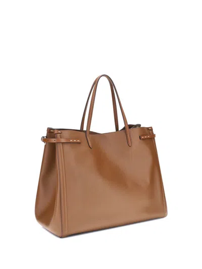 Valentino Borsa Shopping Antibes Media In Pelle Marrone Donna In Brown