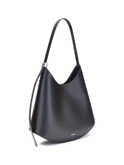 Jil Sander Crescent-shaped Shoulder Bag With Adjustable Strap In Black