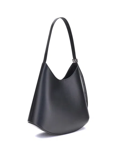 Jil Sander Crescent-shaped Shoulder Bag With Adjustable Strap In Black