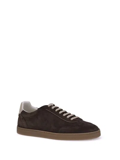 Brunello Cucinelli Dark Brown Leather Sneakers