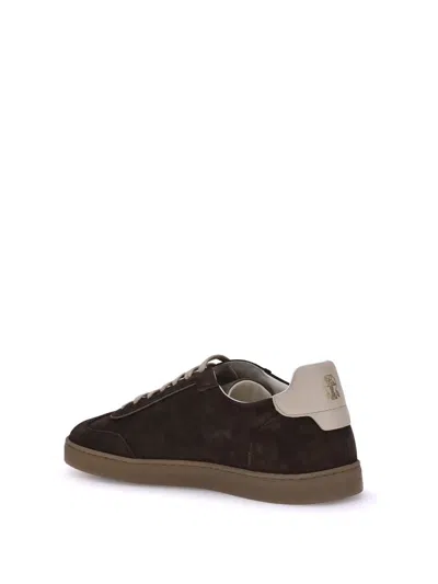 Brunello Cucinelli Dark Brown Leather Sneakers