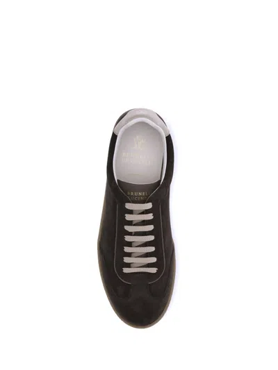 Brunello Cucinelli Dark Brown Leather Sneakers