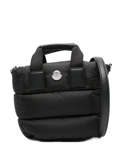 Moncler Micro Shoulder Bag With Quilted Design And Removable Strap In Black