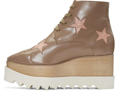 Shop Stella Mccartney Taupe Platform Star Felik Boots