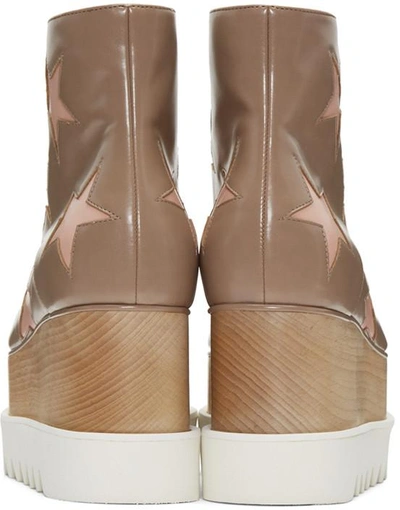 Shop Stella Mccartney Taupe Platform Star Felik Boots