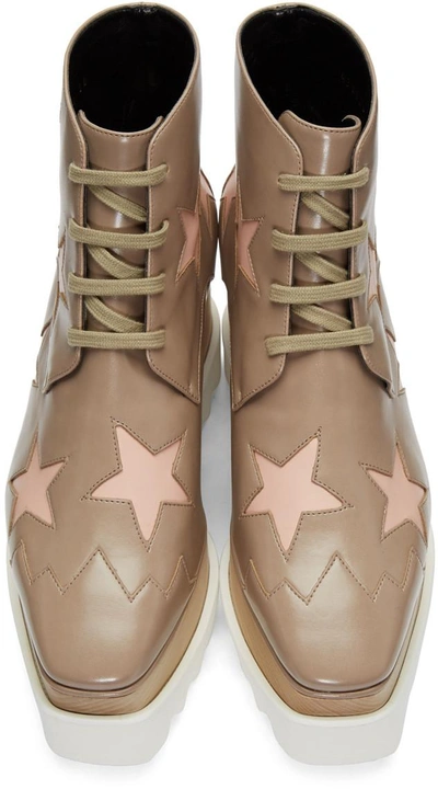 Shop Stella Mccartney Taupe Platform Star Felik Boots
