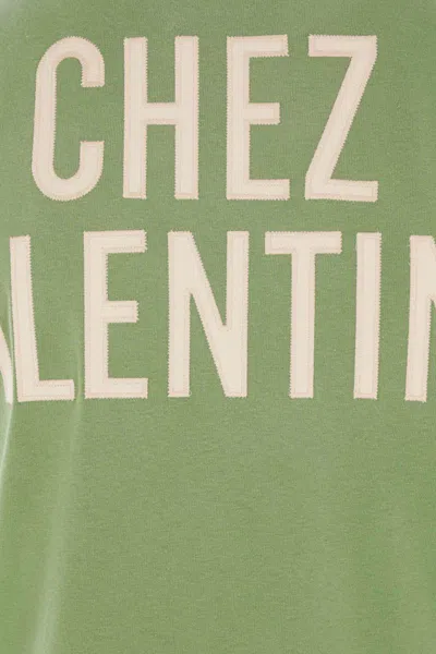 Valentino Playful Printed Cotton T-shirt With Bold Lettering In Green