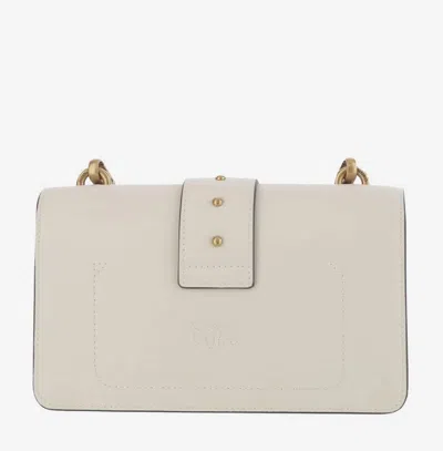 Pinko Love One Leather Crossbody Bag In White