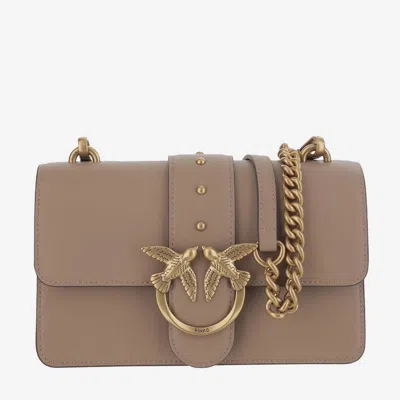 Pinko Love One Bird Chain Crossbody Bag In Brown