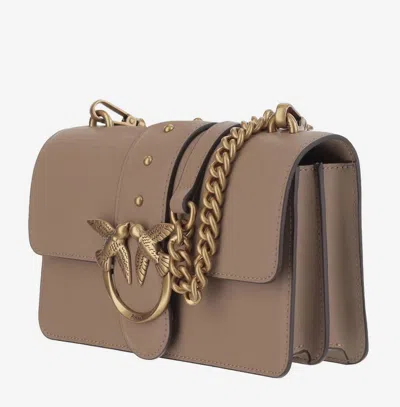 Pinko Love One Bird Chain Crossbody Bag In Brown