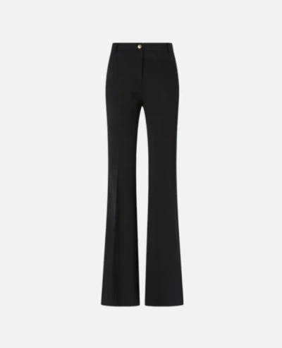 Pinko Tailored High-waisted Flared Trousers With Polished Button Detail In Black