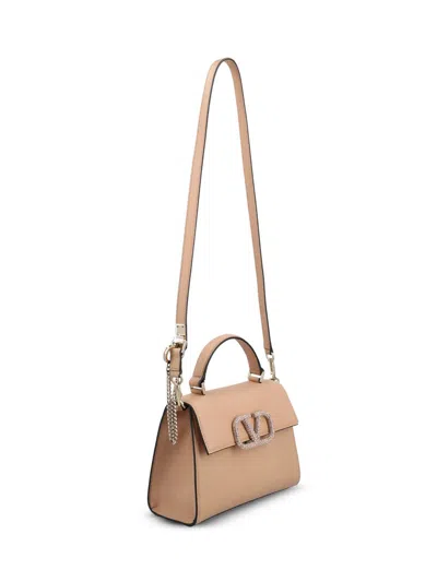 Valentino Small Calf Leather Embellished Vsling Top-handle Bag In Multi