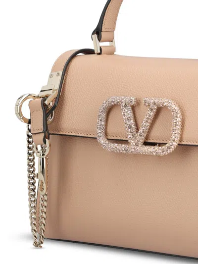 Valentino Small Calf Leather Embellished Vsling Top-handle Bag In Multi
