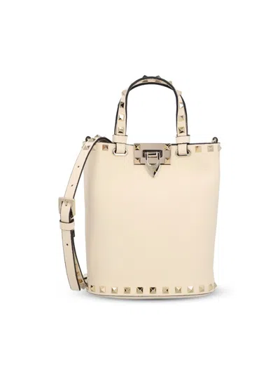 Valentino Rockstud Textured Leather Clutch Bag