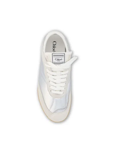 Chloé Kick Metallic Leather Kick Sneakers In Silver