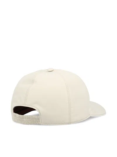 Zegna Logo Baseball Cap In White
