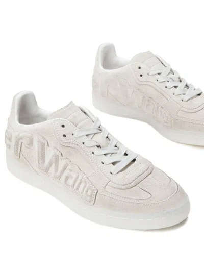 Alexander Wang White Leather Lex Sneakers In Neutral