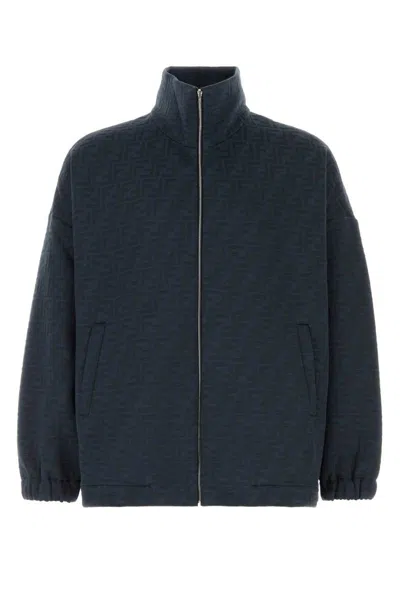 Fendi Men Cotton Blend Sweatshirt In Blue