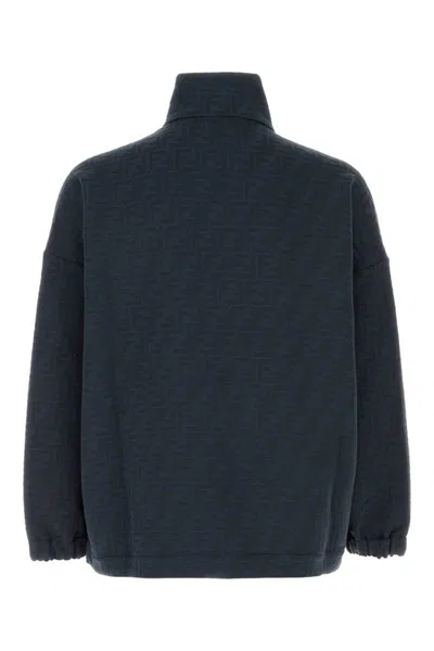 Fendi Men Cotton Blend Sweatshirt In Blue