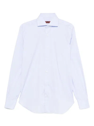 Barba Napoli Barba Button-down Cotton Shirt In Blue