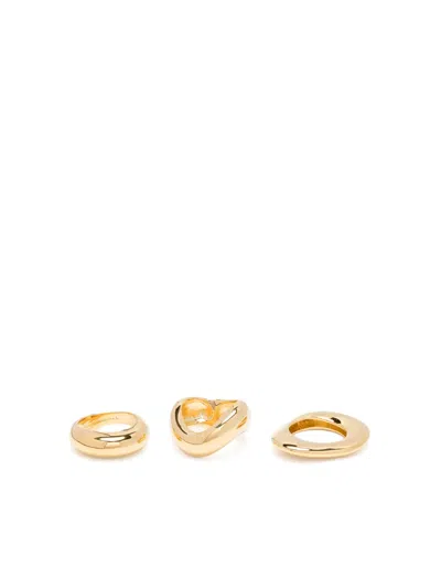 Completedworks Post-capital Rings (set Of Three) In Gold