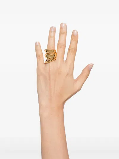 Completedworks Post-capital Rings (set Of Three) In Gold