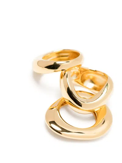 Completedworks Post-capital Rings (set Of Three) In Gold
