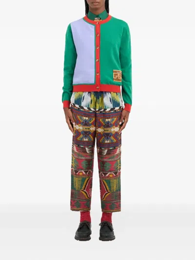 Pierre-louis Mascia Colour-block Panelled Cardigan In Green