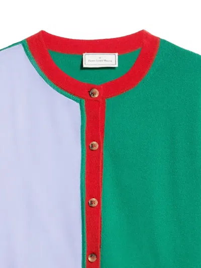 Pierre-louis Mascia Colour-block Panelled Cardigan In Green