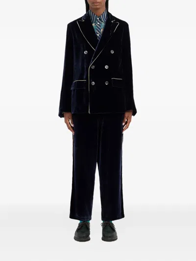 Pierre-louis Mascia Kanpur Velvet Blazer In Blue